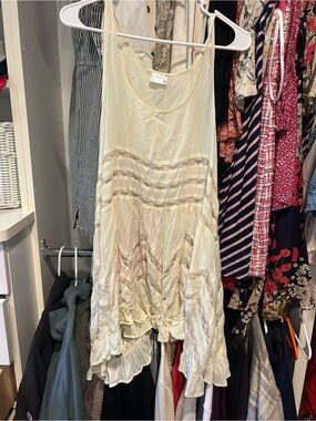 Free People Cream Lace Trim Swim Coverup size medium